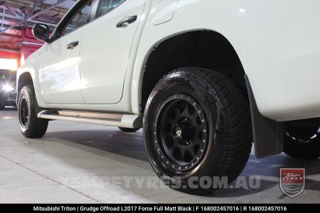 16x8.0 Grudge Offroad L2017 Force Full Matt Black on Mitsubishi Triton