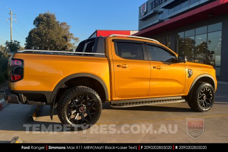 20x9.0 Simmons MAX X11 MBW on Ford Ranger
