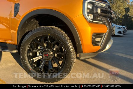 20x9.0 Simmons MAX X11 MBW on Ford Ranger