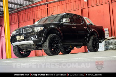 20x9.0 Grudge Offroad F2 Enforcer Satin Black on Mitsubishi Triton