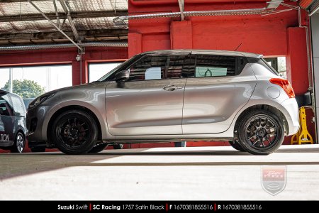 16x7.0 SC Racing 1757 Satin Black on Suzuki Swift