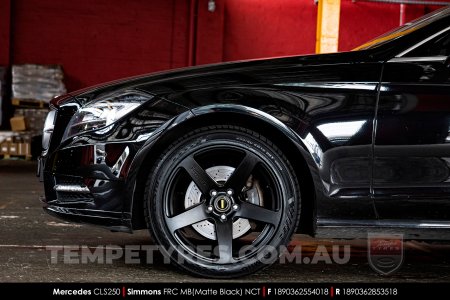 18x8.0 18x9.0 Simmons FR-C Matte Black NCT on Mercedes CLS-Class