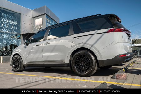 18x8.5 Starcorp Racing SR01 Satin Black on KIA Carnival