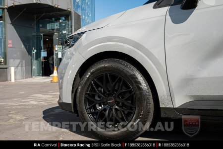 18x8.5 Starcorp Racing SR01 Satin Black on KIA Carnival