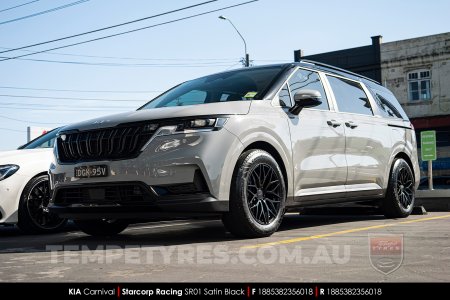 18x8.5 Starcorp Racing SR01 Satin Black on KIA Carnival