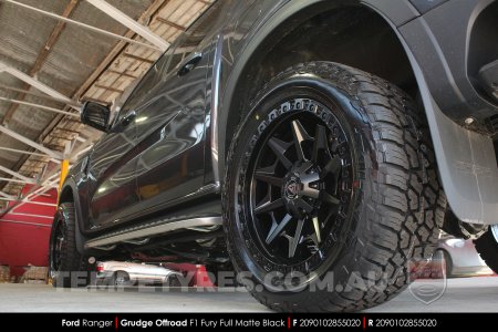 20x9.0 Grudge Offroad F1 Fury Full Matte Black on Ford Ranger Wildtrak