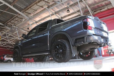 20x9.0 Grudge Offroad F1 Fury Full Matte Black on Ford Ranger Wildtrak