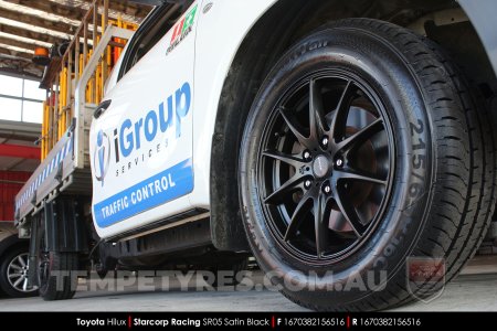 16x7.0 Starcorp Racing SR05 Satin Black on Toyota Hilux