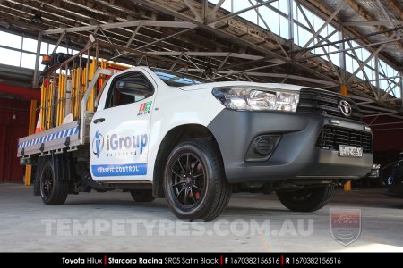 16x7.0 Starcorp Racing SR05 Satin Black on Toyota Hilux