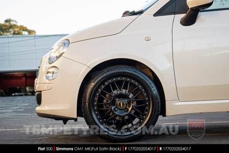 17x7.0 17x8.5 Simmons OM-1 Satin Black on Fiat 500