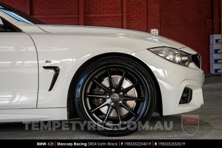 19x8.5 Starcorp Racing SR04 Satin Black on BMW 4 Series