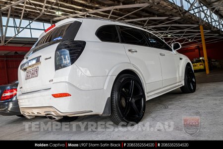 20x8.5 MOZA 907 Storm Satin Black on Holden Captiva