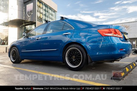 17x8.5 17x9.5 Simmons OM-1 Gloss Black on Toyota Aurion