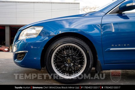 17x8.5 17x9.5 Simmons OM-1 Gloss Black on Toyota Aurion