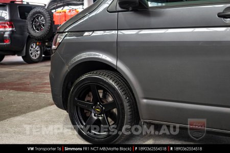 18x8.0 18x9.0 Simmons FR-C Matte Black NCT on VW Transporter