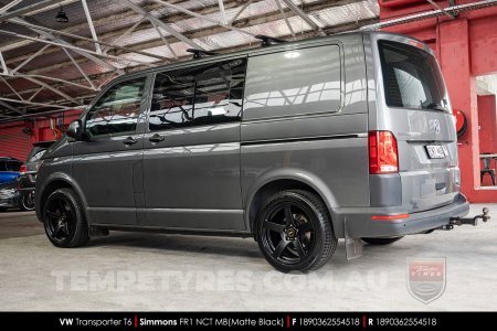 18x8.0 18x9.0 Simmons FR-C Matte Black NCT on VW Transporter