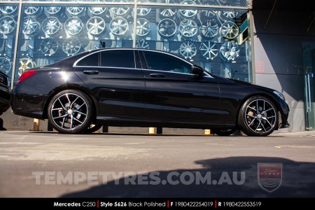 19x8.0 19x9.0 5626 MB507 Black Polished on Mercedes C-Class