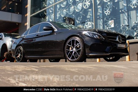 19x8.0 19x9.0 5626 MB507 Black Polished on Mercedes C-Class