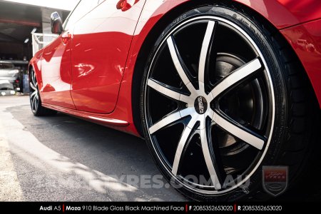 20x8.5 MOZA 910 Blade Gloss Black Machined on Audi A5