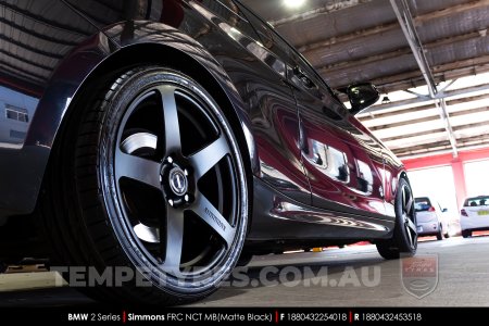 18x8.0 18x9.0 Simmons FR-C Matte Black NCT on BMW 2 Series