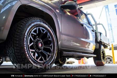 17x9.0 Simmons MAX X11 MBW on VW Amarok