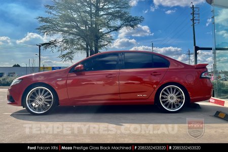 20x8.5 MOZA 914 Prestige Gloss Black Machined on Ford Falcon