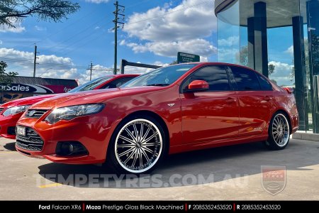 20x8.5 MOZA 914 Prestige Gloss Black Machined on Ford Falcon