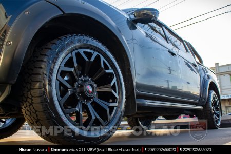 20x9.0 Simmons MAX X11 MBW on Nissan Navara