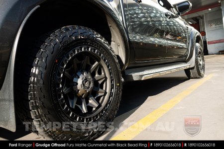 18x9.0 Grudge Offroad F1 Fury Matte Gunmetal on Ford Ranger