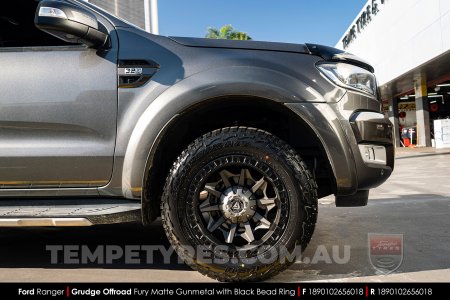 18x9.0 Grudge Offroad F1 Fury Matte Gunmetal on Ford Ranger