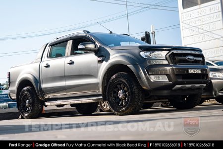 18x9.0 Grudge Offroad F1 Fury Matte Gunmetal on Ford Ranger