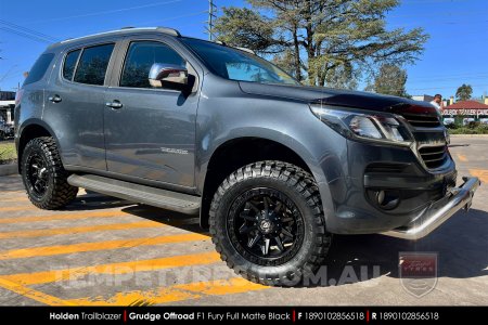 18x9.0 Grudge Offroad F1 Fury Full Matte Black on Holden Trailblazer