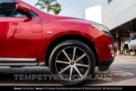 20x8.5 MOZA 910 Blade Gloss Black Machined on Nissan Pathfinder