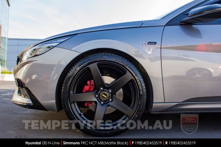 19x8.0 19x9.0 Simmons FR-C Matte Black NCT on Hyundai i30