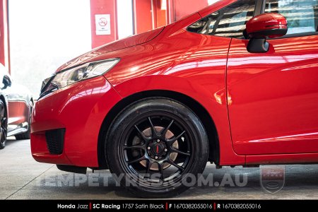 16x7.0 SC Racing 1757 Satin Black on Honda Jazz