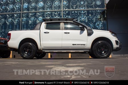 18x9.0 Simmons RUGGED R13 Matt Black on Ford Ranger