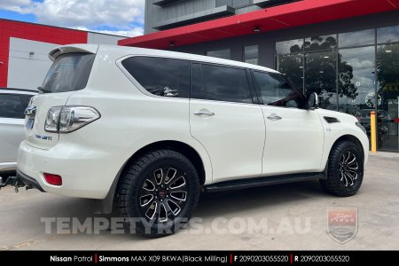 20x9.0 Simmons MAX X09 BKWA on Nissan Patrol