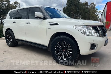 20x9.0 Simmons MAX X09 BKWA on Nissan Patrol