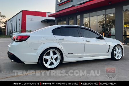 20x8.5 20x9.5 Simmons FR-1 White on Holden Commodore VE