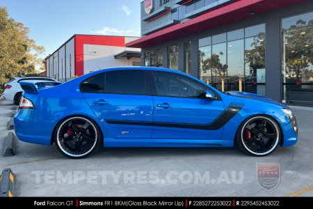 22x8.5 22x9.5 Simmons FR-1 Gloss Black Mirror Lip on Ford Falcon