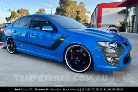 22x8.5 22x9.5 Simmons FR-1 Gloss Black Mirror Lip on Ford Falcon