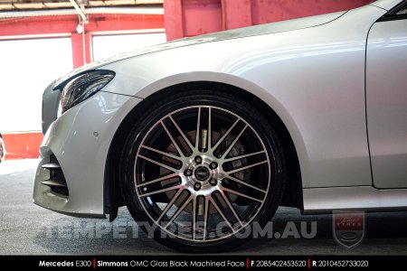 20x8.5 20x10 Simmons OMC Gloss Black Machined Face on Mercedes E-Class