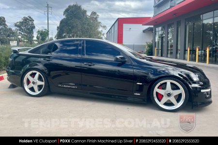 20x8.5 20x9.5 PDXX Cannon Machined Lip Silver on Holden Clubsport