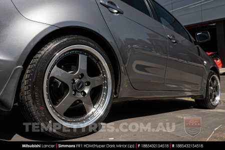 18x8.5 18x9.5 Simmons FR-1 Hyper Dark on Mitsubishi Lancer