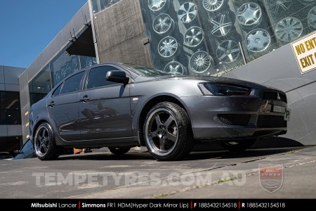 18x8.5 18x9.5 Simmons FR-1 Hyper Dark on Mitsubishi Lancer