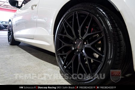 19x8.5 Starcorp Racing SR01 Satin Black on VW Scirocco