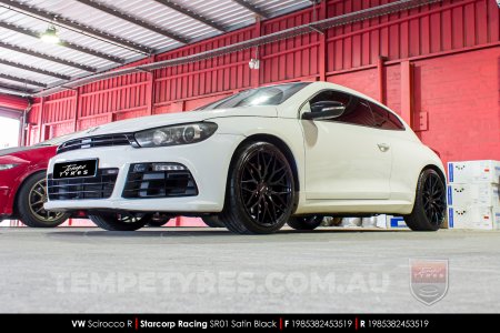 19x8.5 Starcorp Racing SR01 Satin Black on VW Scirocco