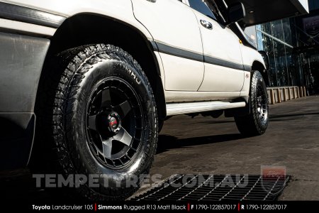 17x9.0 Simmons RUGGED R13 Matt Black on Toyota Landcruiser