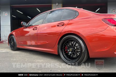 19x8.5 19x9.5 Simmons OM-1 Satin Black on BMW 3 Series