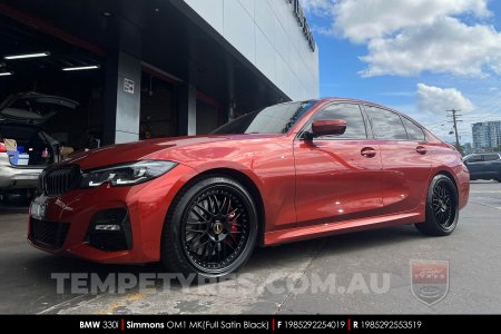 19x8.5 19x9.5 Simmons OM-1 Satin Black on BMW 3 Series